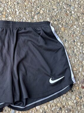 Nike Black Athletic Shorts with White Stripe